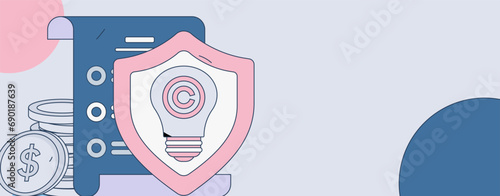 Protect intellectual property flat vector concept operation hand drawn illustration
