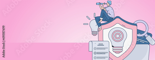 Protect intellectual property flat vector concept operation hand drawn illustration

