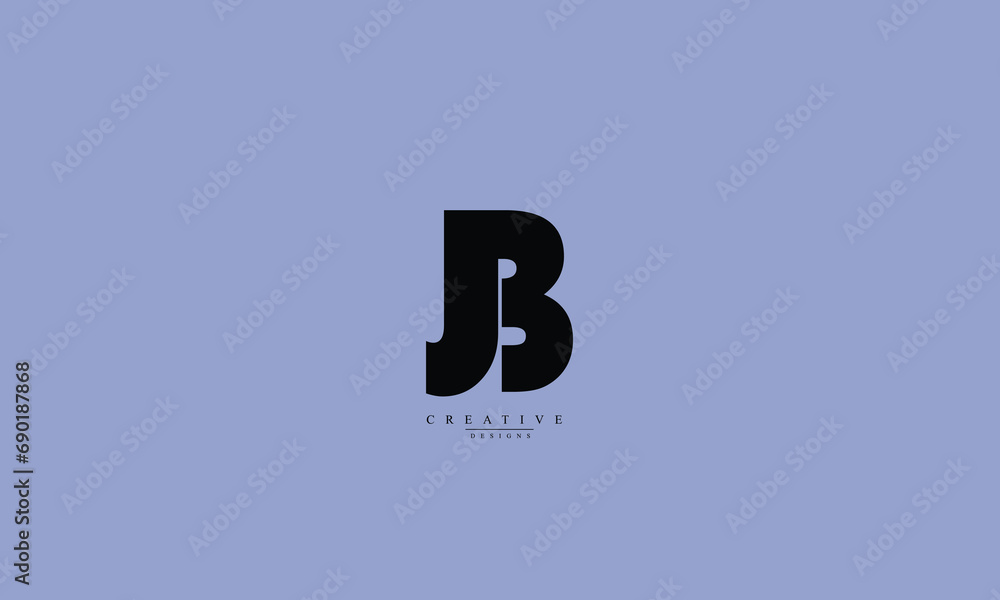 Alphabet letters Initials Monogram logo JB BJ J B Alphabet letters Initials Monogram logo JB BJ J B