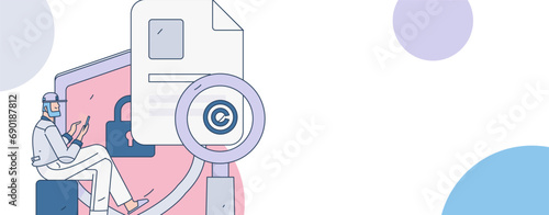 Protect intellectual property flat vector concept operation hand drawn illustration
