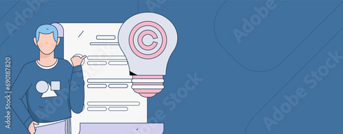 Protect intellectual property flat vector concept operation hand drawn illustration

