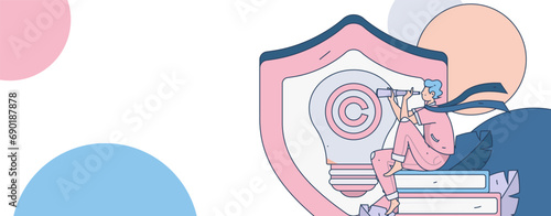 Protect intellectual property flat vector concept operation hand drawn illustration
