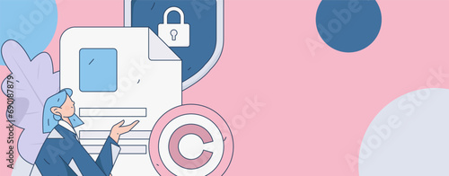 Protect intellectual property flat vector concept operation hand drawn illustration
