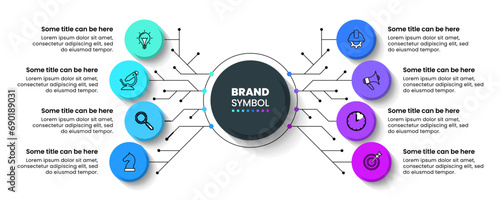 Infographic template. Technology concept with 8 steps