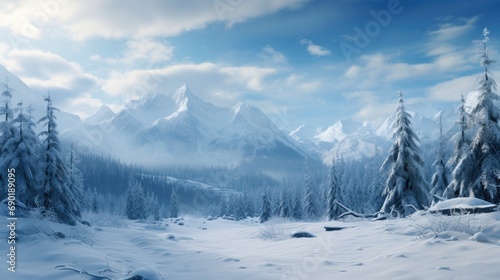 Winter Wonderland Scenes: Realistic Snowfall Backdrop for Festive Desktop Wallpaper