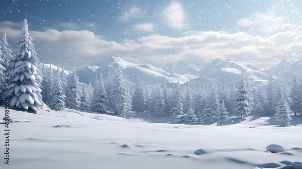 Winter Wonderland Scenes: Realistic Snowfall Backdrop for Festive Desktop Wallpaper