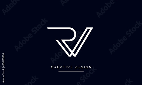 Alphabet letters icon logo RV or VR monogram