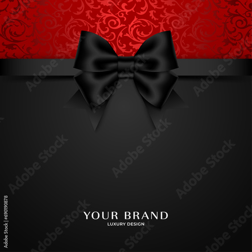 VIP luxury black background with a black bow and red element (ID: 690190878)