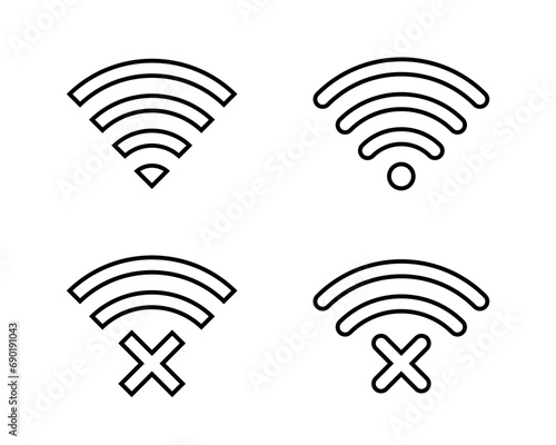 Connect and disconnect wifi icon in line style. Wireless network vector