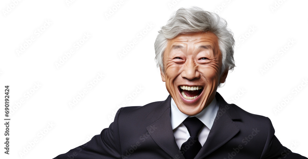 Joyful Senior Asian Businessman Portrait Joyful Senior Asian Businessman Portrait