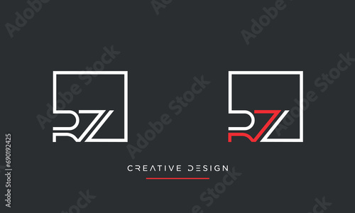 Alphabet letters RZ or Zr logo monogram