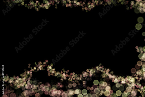 Bokeh lights effect on Green, Pink, Yellow, Purple color, Black Background, Abstract Blur, Glitter, Defocused, Seamless polka dot pattern , Creative, Illustration design