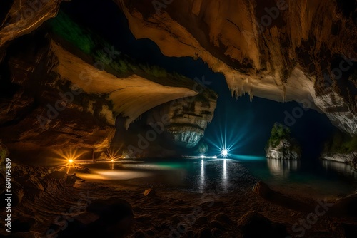 magnificent view of the devetaki cave, bulgaria