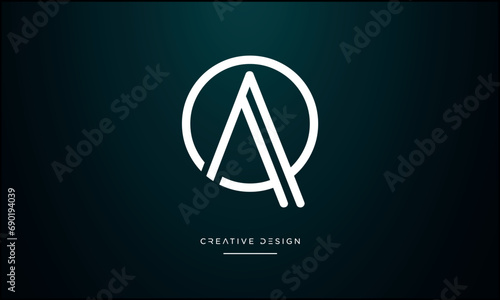 QA or AQ Alphabet letters logo monogram