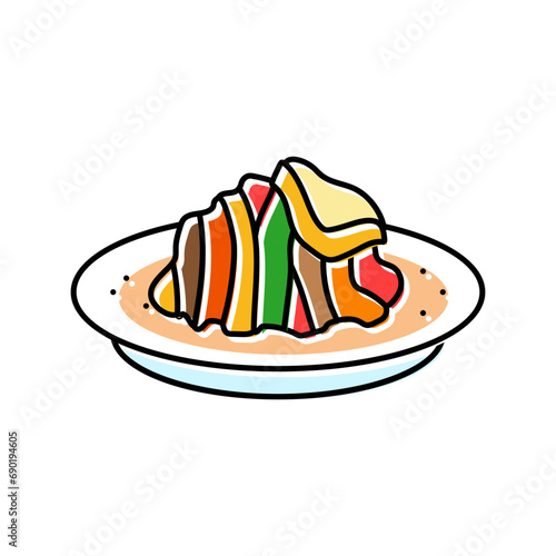ratatouille french cuisine color icon vector. ratatouille french cuisine sign. isolated symbol illustration