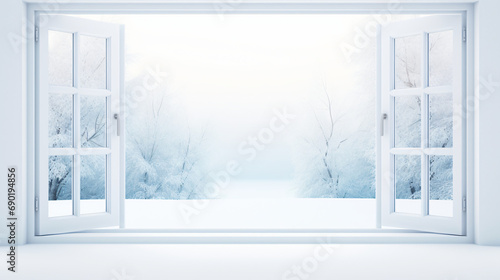 Open windows with pure white blank area.