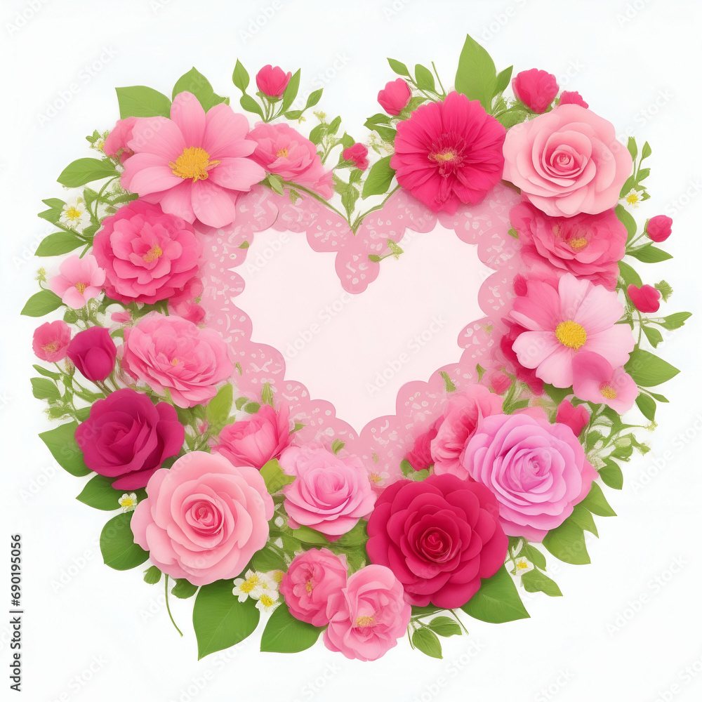 Valentine bouquet of pink roses,ai generative