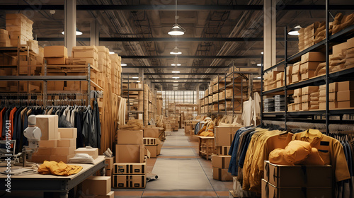 Massive Clothing Warehouse: A Sea of Garments photo