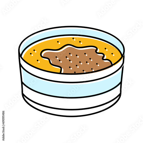 creme brulee french cuisine color icon vector. creme brulee french cuisine sign. isolated symbol illustration