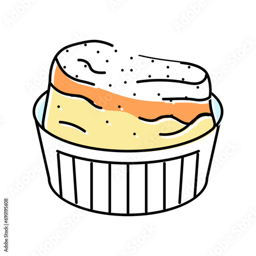 french cuisine souffle color icon vector. french cuisine souffle sign. isolated symbol illustration