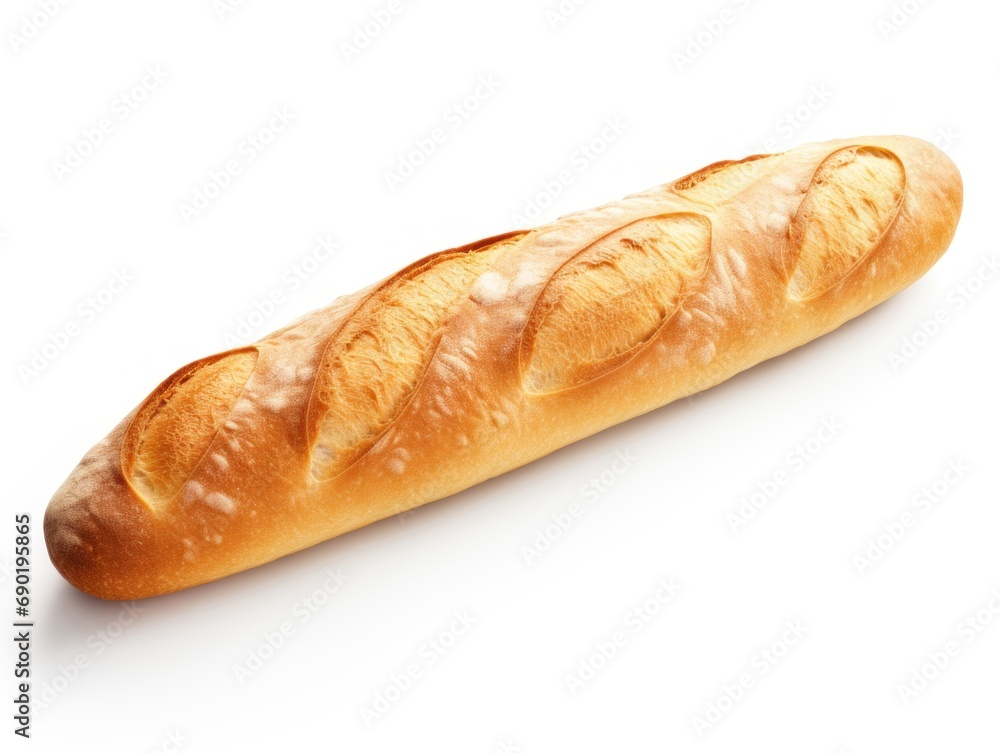 Baguette isolated on white background