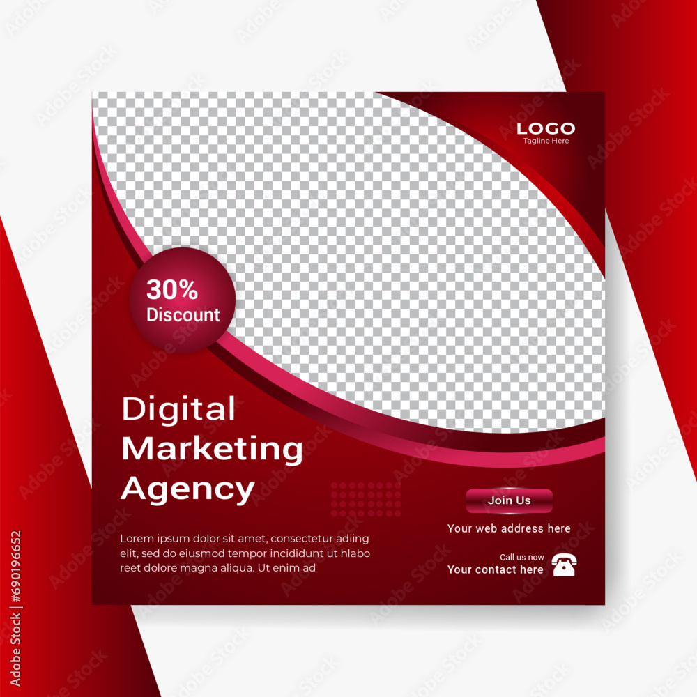 Fototapeta premium Digital marketing social media promotion post banner design template