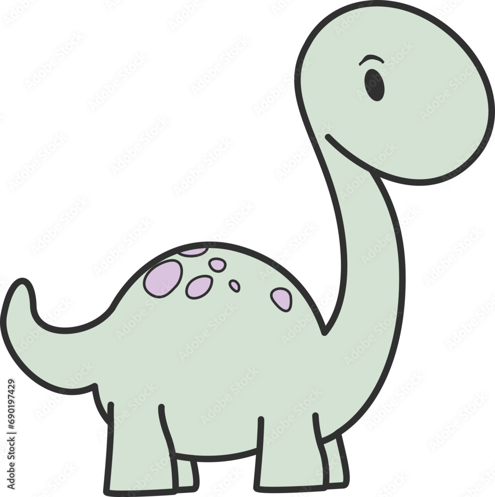 Playful Dinosaur Illustration Element Playful Dinosaur Illustration Element