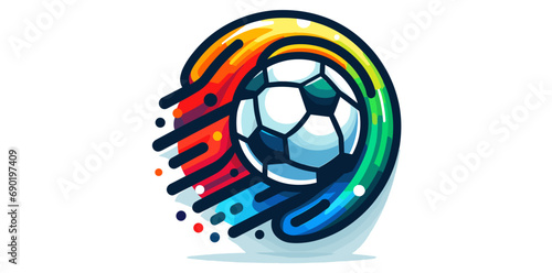 Illustration Of Modern Sport Team Football Logo, Football Tournament Emblems Design Vector.