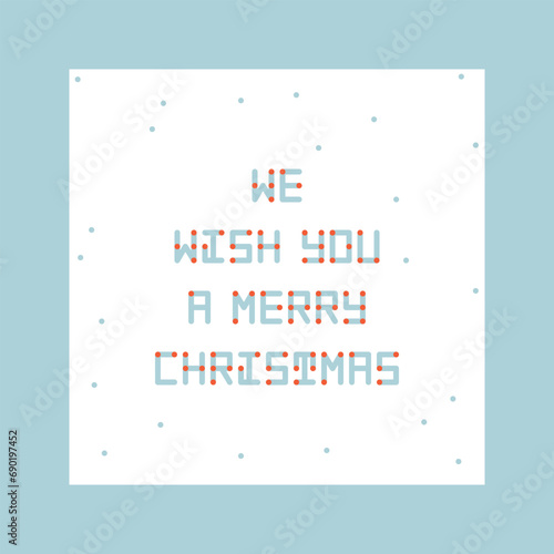 Christmas Card Design, Inspired By Braille Alphabet. Minimalist Aesthetics.
