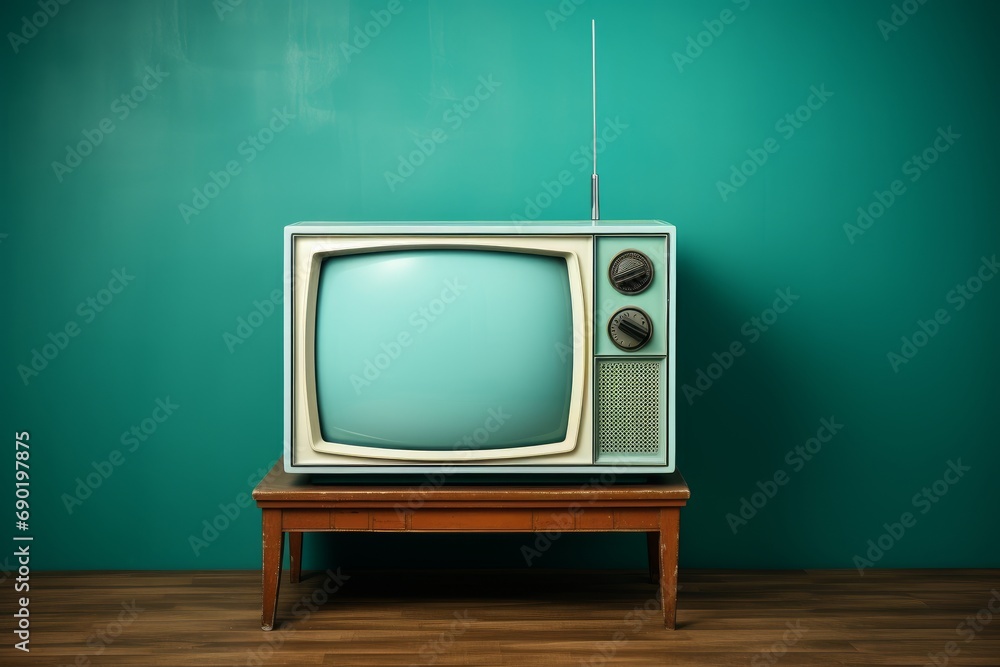 Photo of a vintage television set. Generative AI