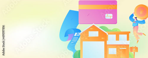 Home loan flat vector concept operation illustration
