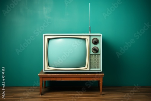 Photo of a vintage television set. Generative AI