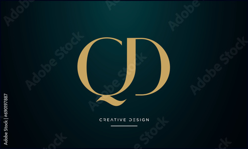 Alphabet letters QD or DQ logo monogram