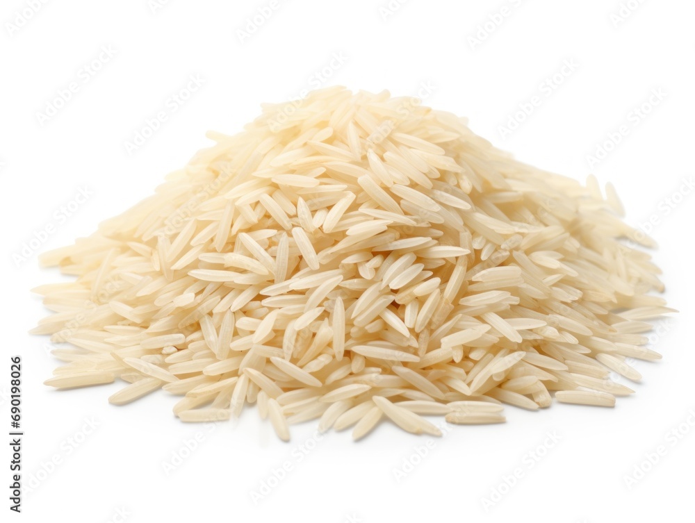 Basmati rice isolated on white background