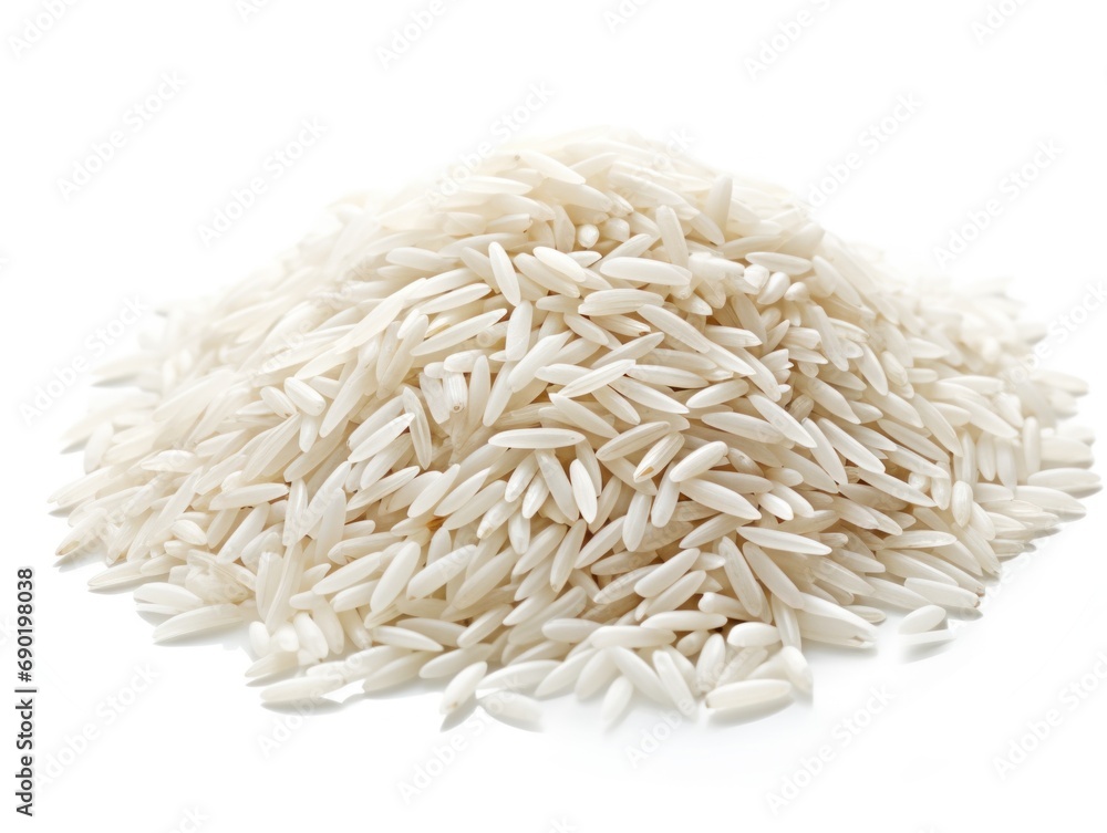 Basmati rice isolated on white background Basmati rice isolated on white background