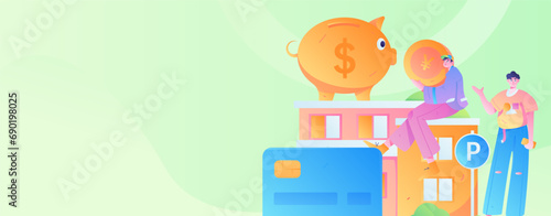 Home loan flat vector concept operation illustration
