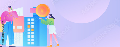 Home loan flat vector concept operation illustration

