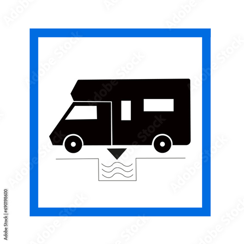 Panneau de signalisation français : Station de vidange pour camping-cars