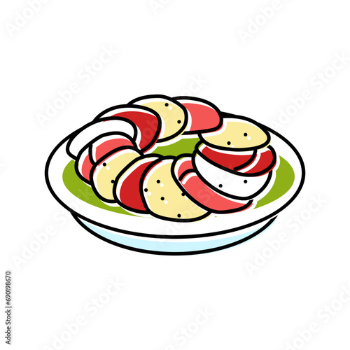 caprese salad italian cuisine color icon vector. caprese salad italian cuisine sign. isolated symbol illustration