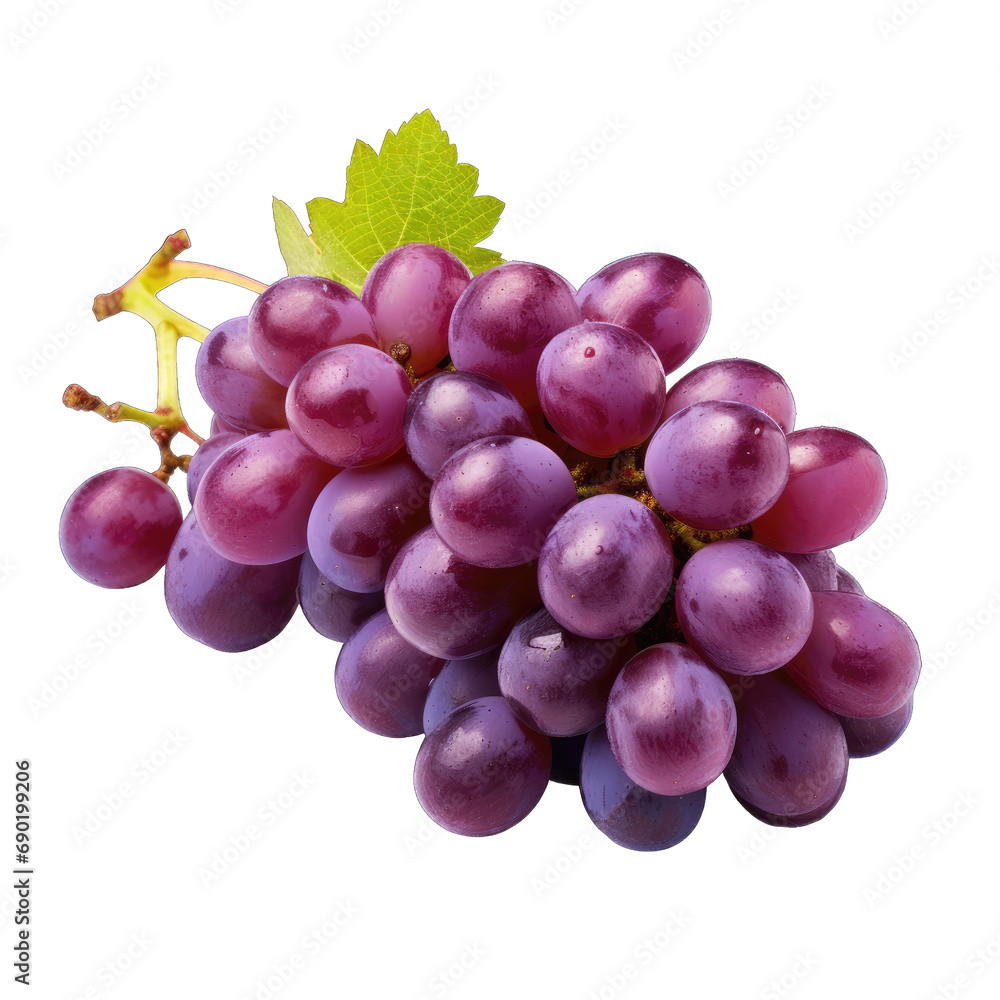 Fototapeta premium Grapes isolated on transparent or white background, png