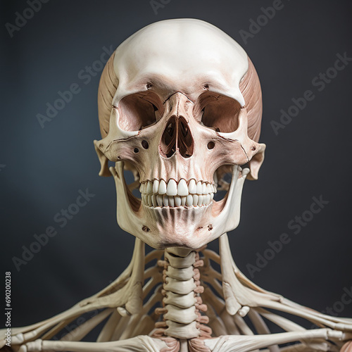 human skull on black background #690200238