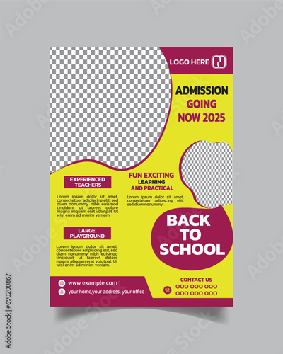 Modern School Admit Flyer and Kids School Leaflet Template A4 Size