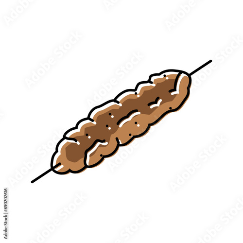 adana kebab turkish cuisine color icon vector. adana kebab turkish cuisine sign. isolated symbol illustration