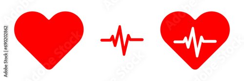 red heartbeat health vector design