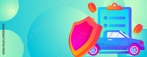 Buy insurance for car flat character vector concept operation illustration
