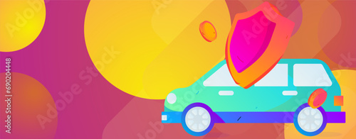 Buy insurance for car flat character vector concept operation illustration
