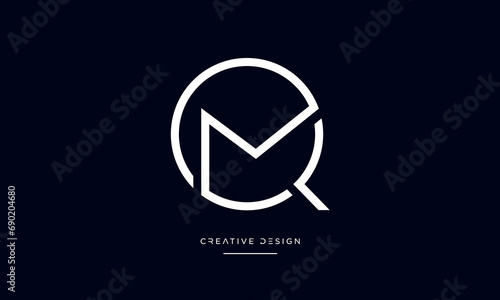 Alphabet letters QM or MQ logo monogram