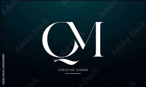 Alphabet letters QM or MQ logo monogram photo