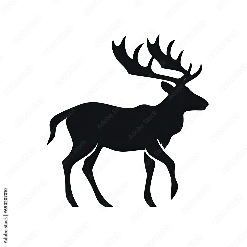 simple reindeer silhouette on white background simple reindeer silhouette on white background