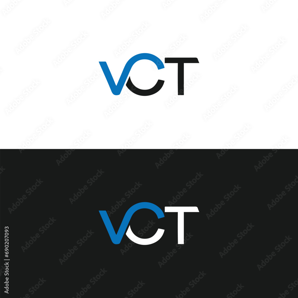 VCT logo. V C T design. White VCT letter. VCT, V C T letter logo design
